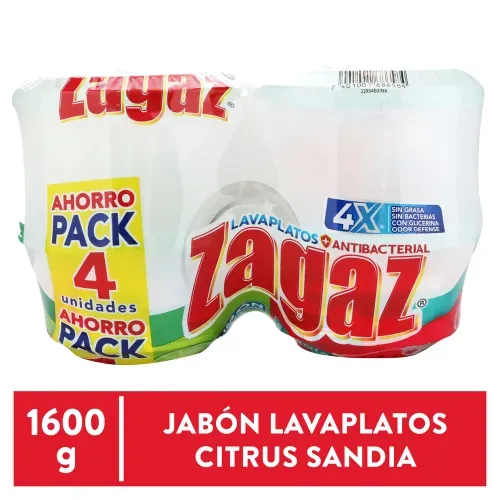 Lavaplatos Zagaz, Sandia Limón, 4pack -1600g