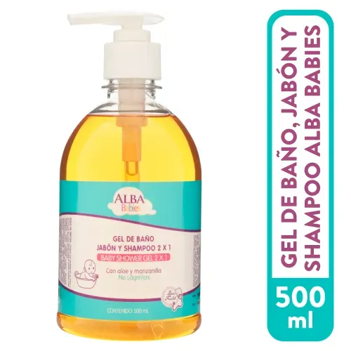 Jabón Y Shampoo 2en1 Alba Babies, Con Aloe Y Manzanilla - 500 ml