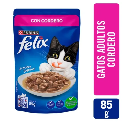 Alimento húmedo para Gatos Felix cordero en salsa - 85 g