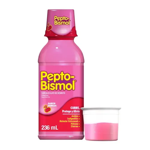 Suspensión Pepto-Bismol Sabor Cereza Alivio Malestar Estomacal - 236 ml