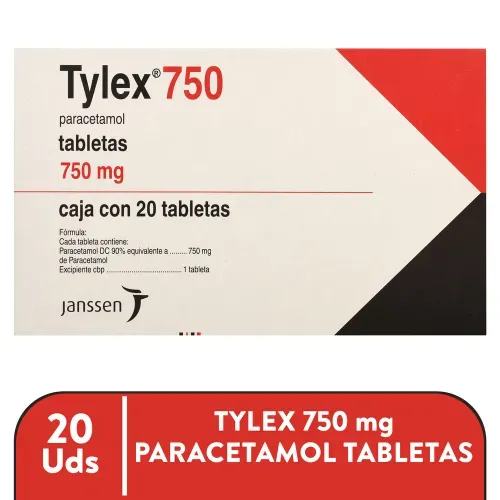 Tylex 750Mg, Precio indicado por unidad
