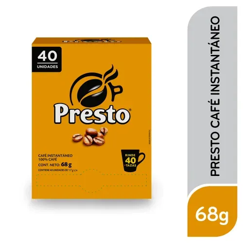 Café Instantáneo Presto Caja 40 unidades - 68 g