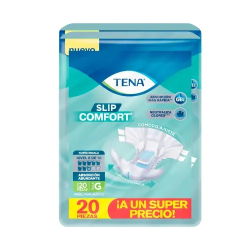 Pañales para adulto TENA  Slip Comfort Absorción Abundante Talla G - 20 piezas