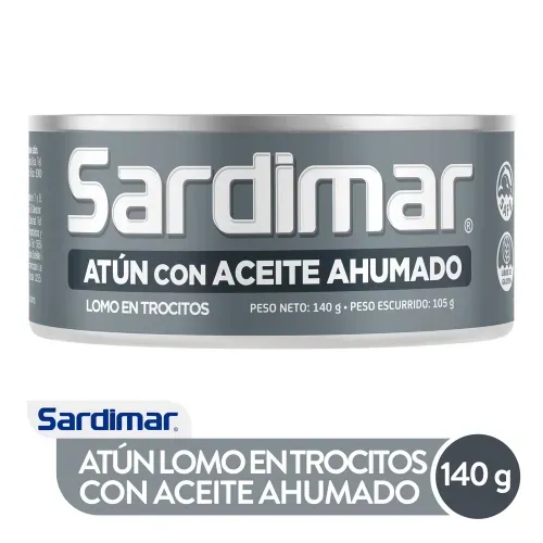 Atún Sardimar trocitos en aceite de soya ahumado - 140 g