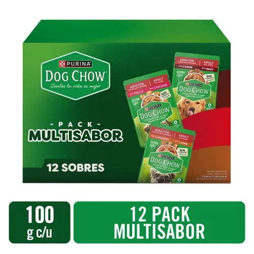 12pack Multisabor Dog Chow Wet 1200gr