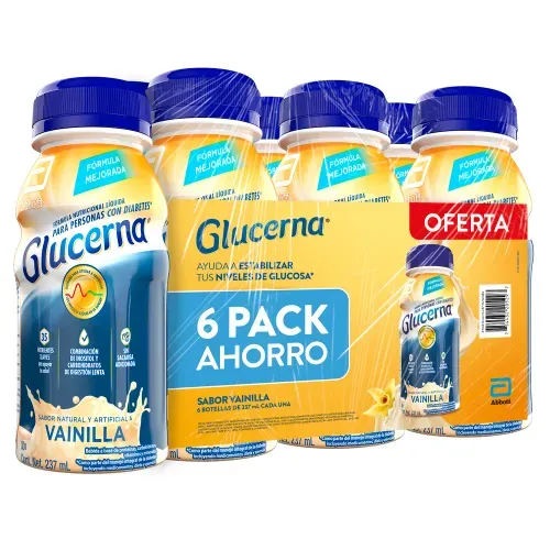 Complemento Nutricional Glucerna Sabor Vainilla  ahorro 6 Pack  - 1422 mL