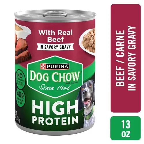 Comida húmeda para perro Purina Dog Chow alta proteína con carne en salsa 368 g