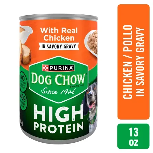 Comida húmeda para perro Purina Dog Chow alta proteína con pollo en salsa 368 g