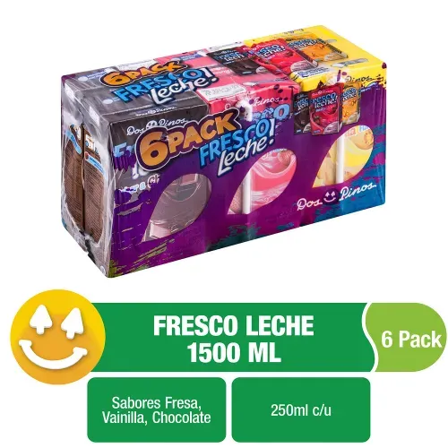 Leche saborizada Dos Pinos Fresco Leche Surtido 6 Pack - 1500 ml