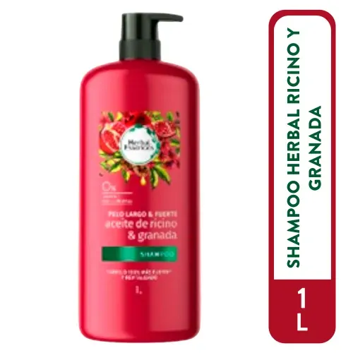 Shampoo Herbal Ricino y Granada 1000 ml