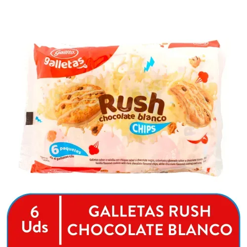 Galleta Rush Choc Bco Gallito 258 g
