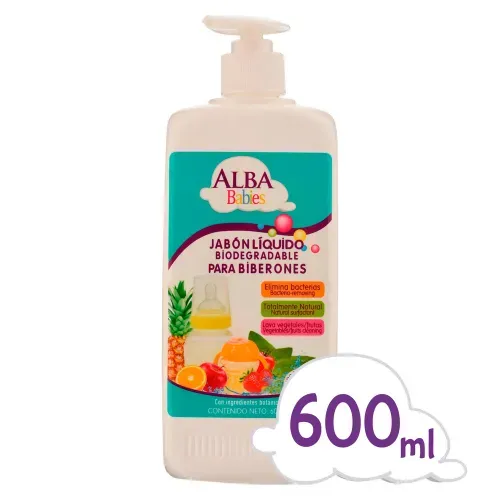 Jabón para biberones Alba Babies totalmente natural - 600 ml