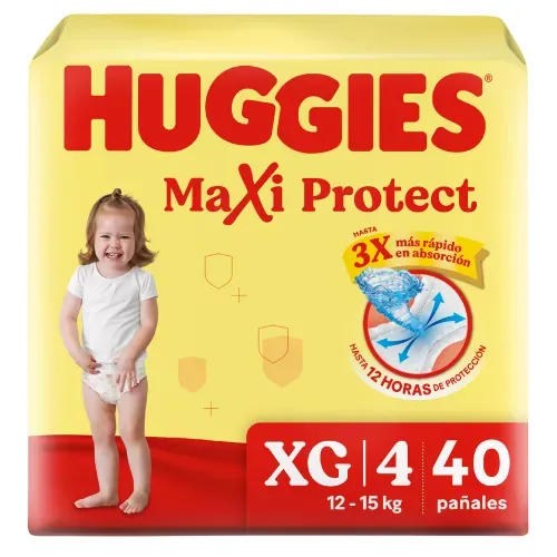 Pañales Huggies Maxi Protect Etapa 4/XG - 40 Unidades