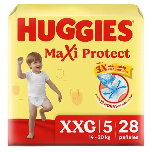 Pañales Huggies Maxi Protect Etapa 5/XXG - 28 Unidades