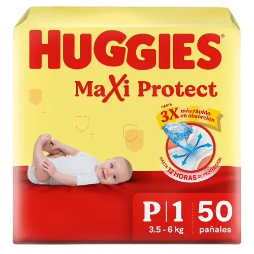 Pañales Huggies Maxi Protect Etapa 1/P - 50 Unidades