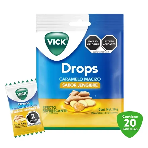 Pastillas Vick Drops Sabor Jengibre - 20 Uds