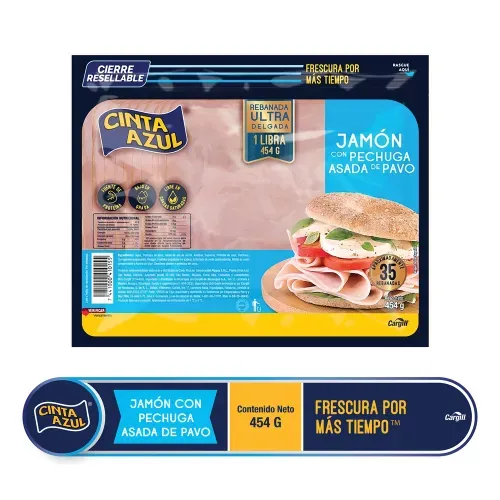 Jamón Cinta Azul Pechuga de Pavo Asada - 454 g