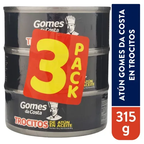 Atún y Pescado Gomes Da Costa Atun Gomes Da Costa Trocitos 3pack 315g
