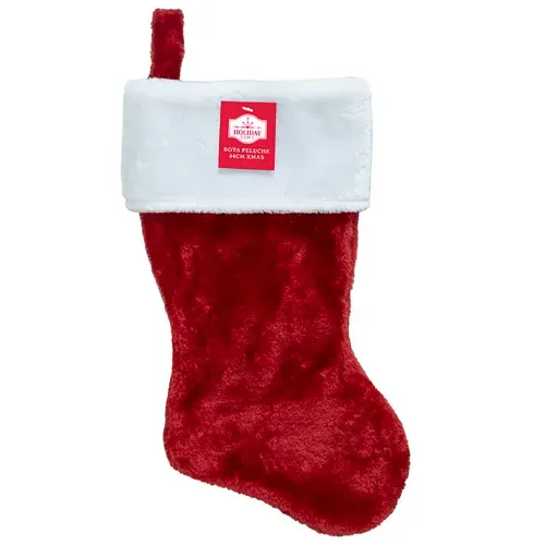 Bota Holiday Time con borde afelpado Navidad - 44 cm