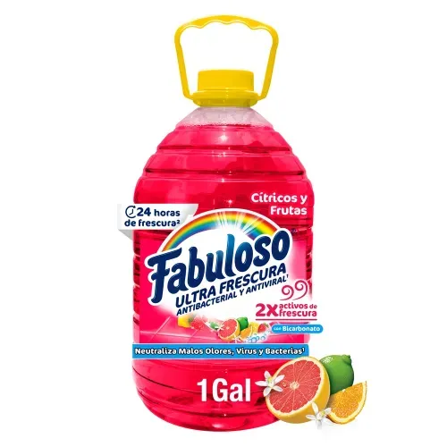 Desinfectante Fabuloso Multiusos Fabuloso Frescura Activa Antibacterial Bicarbonato y Cítricos - 1 gal