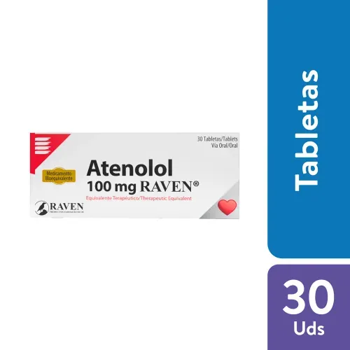 Atenolol Raven 100Mg, Precio indicado por unidad