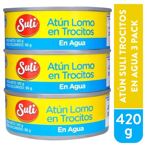 Atún Suli Trocitos En Agua 3 Pack - 420 g