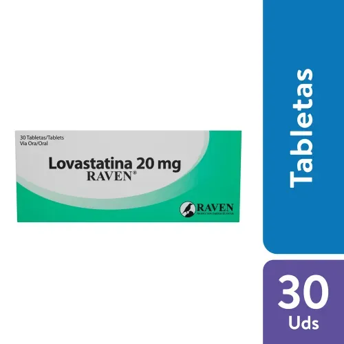 Lovastatina 20 mg caja 30 tabletas - Precio indicado por tableta