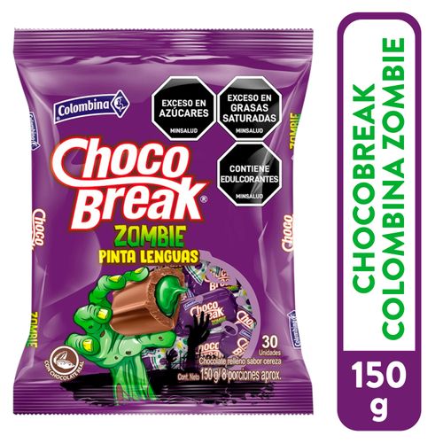 Chocolate Choco Break Colombina con diseño Zombie Halloween - 150 g