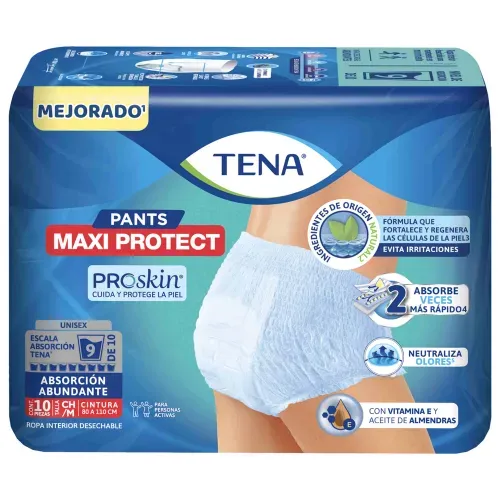Ropa interior unisex tipo calzón Tena Pants Maxi Protect  Absorción Abundante para tu día a día Talla Chico Medio - 10 piezas