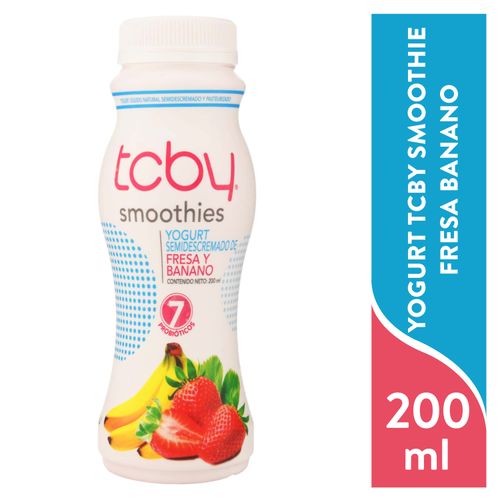 Yogurt Tcby Smoothie Fresa Banano 200ml