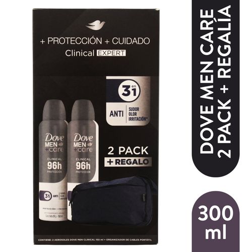 2pack Deo Dove Clin 300ml Con Regalia