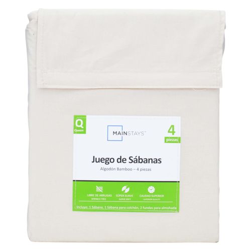 Ms Sabana De Algodon Queen Blanc