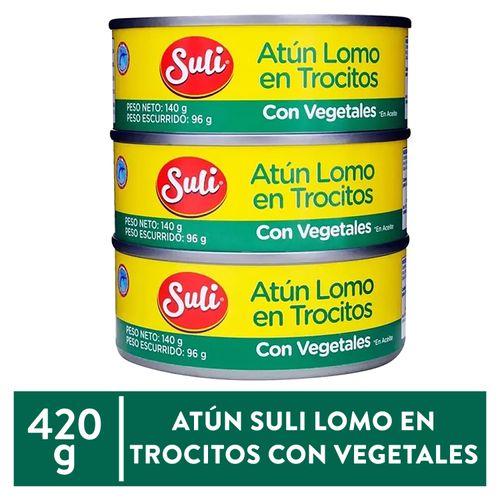 Atún Suli Trocitos Con Vegetales 3 Pack - 420 g