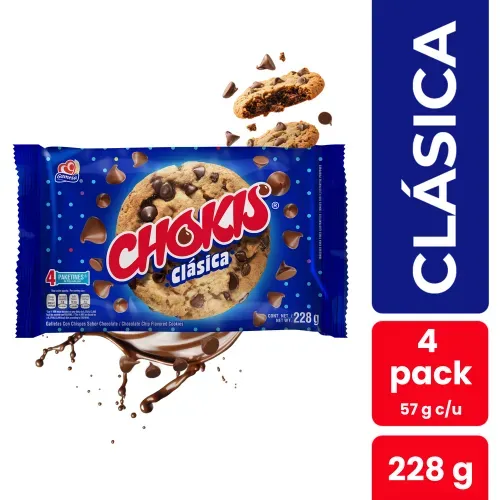 Galletas Gamesa Con Chispas Chokis Clasica 4 Pack - 228 g