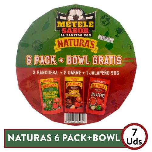 Salsa Natura 6pack Mixto Con Bowl 540 g