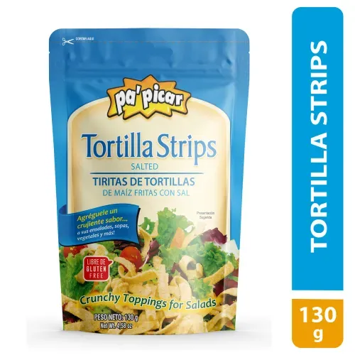 Tortilla pa'picar Strips Ligeramente saladas - 130 g