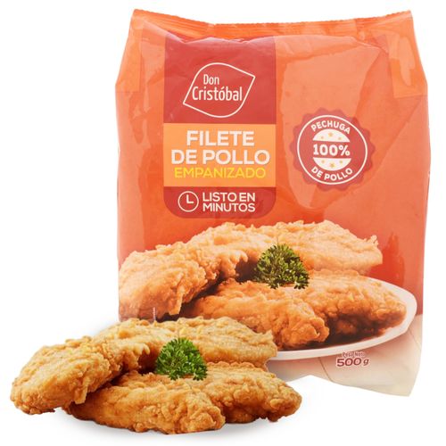 Pollo Don Cristóbal filete empanizado congelado - 500 g