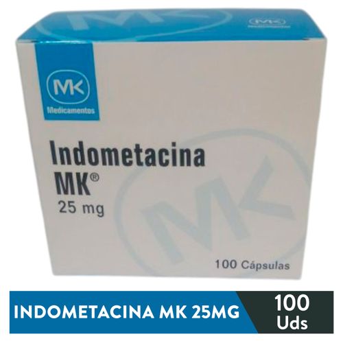 Indometacina MK 25 mg caja 100 cápsulas - Precio indicado por cápsula