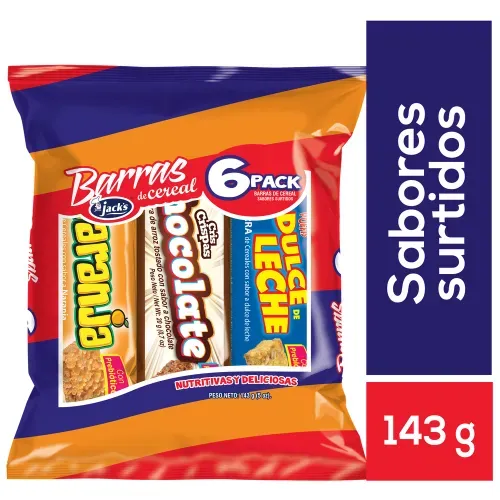 Barras de cereal Jack's sabor surtido 6 pack - 143 g