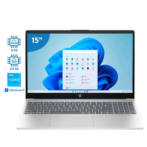 Laptop HP Procesador Ci3 con 8GB RAM y 512GB Almacenamiento - 15 pulgadas