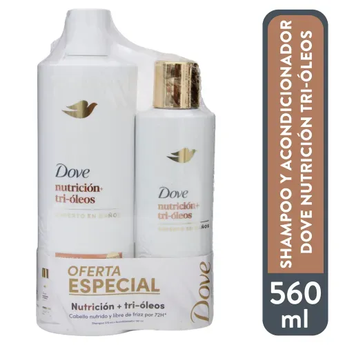 Shampoo y acondicionador Dove tri óleos 2 pack - 560 ml