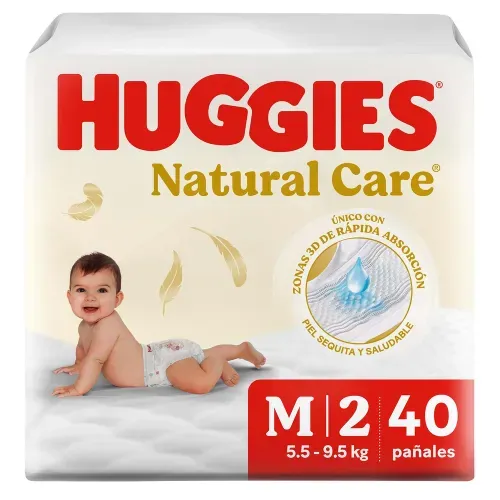 Pañales Huggies Natural Care Etapa 2/M - 40 Unidades