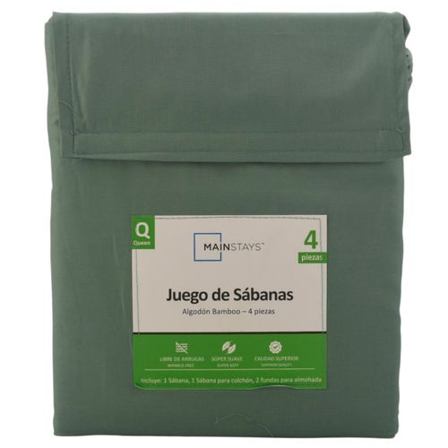 Ms Sabana De Algodon Queen Verde