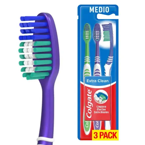 Cepillo de Dientes Colgate Extra Clean 3 Pack
