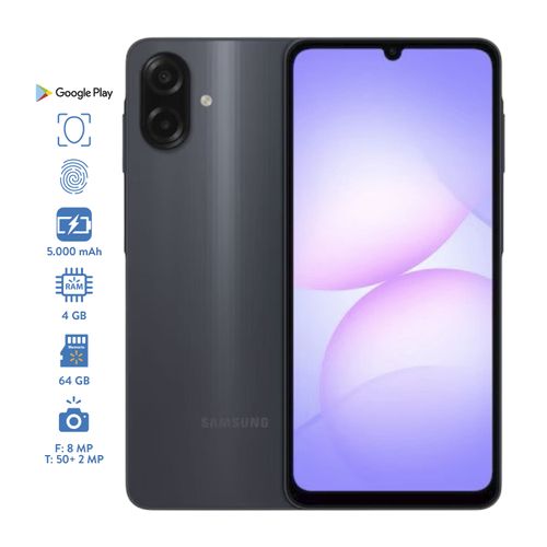 Celular Samsung A07 4GB RAM 64GB de almacenamiento color negro