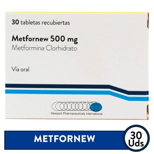 Metfornew 500mg 30tab Unidad