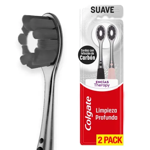 Cepillo De Dientes Colgate Encías Therapy Carbón - 2 Uds
