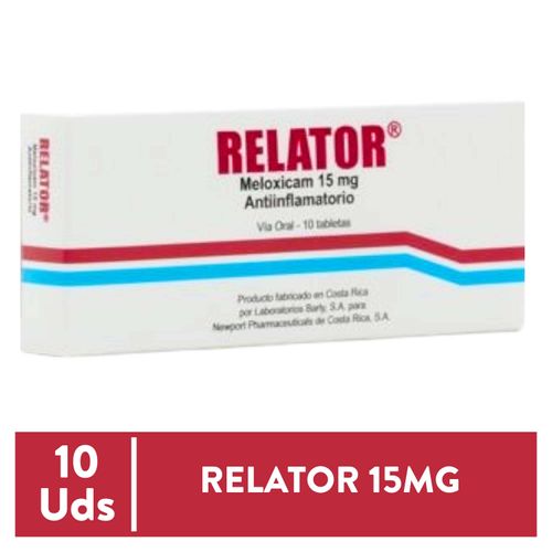 Relator 15mg 10tab Unidad