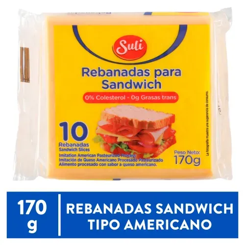 Rebanadas Para Sandwich Suli Con Sabor a Queso Americano – 170 g
