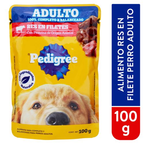 Alimento Pedigree para perro adulto sabor res y pollo - 100 g